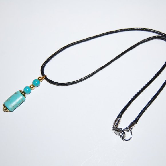 Set 2 Pcs Turquoise Necklace and Bracelet,Blue Necklace and Bracelet Set - Picture 3 of 3